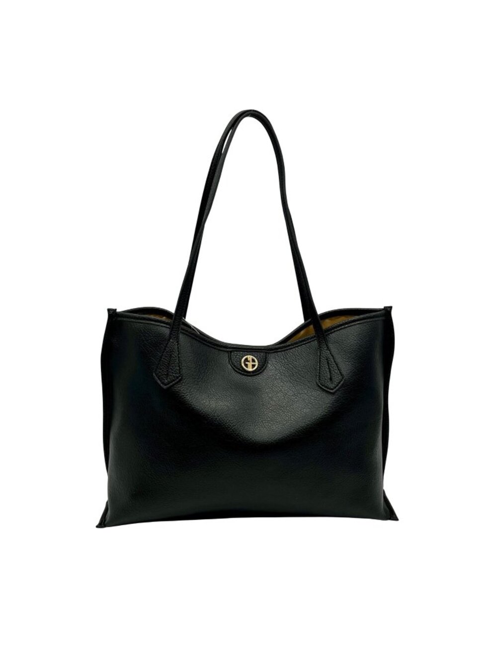 Giani Bernini Black Pebbled Leather Tote Bag